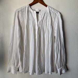 Caslon White Pintuck 100% Cotton Top New With Tags